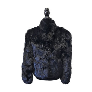 Vintage Real Rabbit Fur Cropped Coat size Medium